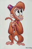 Abu, Aladdin's little friend, conscripted by the Moroccan king, image:ape-o-naut.org